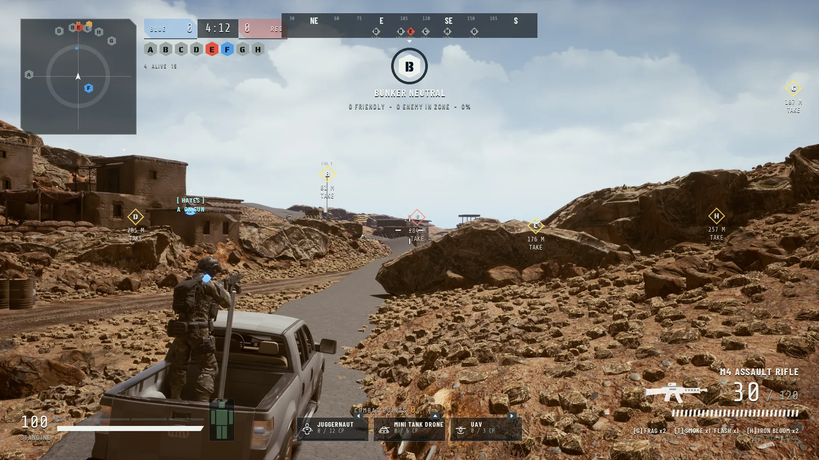 A truck convoy pushing through the desert
